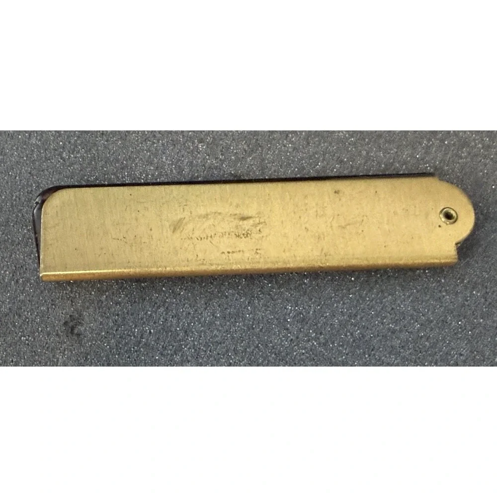 Vintage Brass Folding Purse Comb Travel Enamel Fold Textured Mid Century Modern